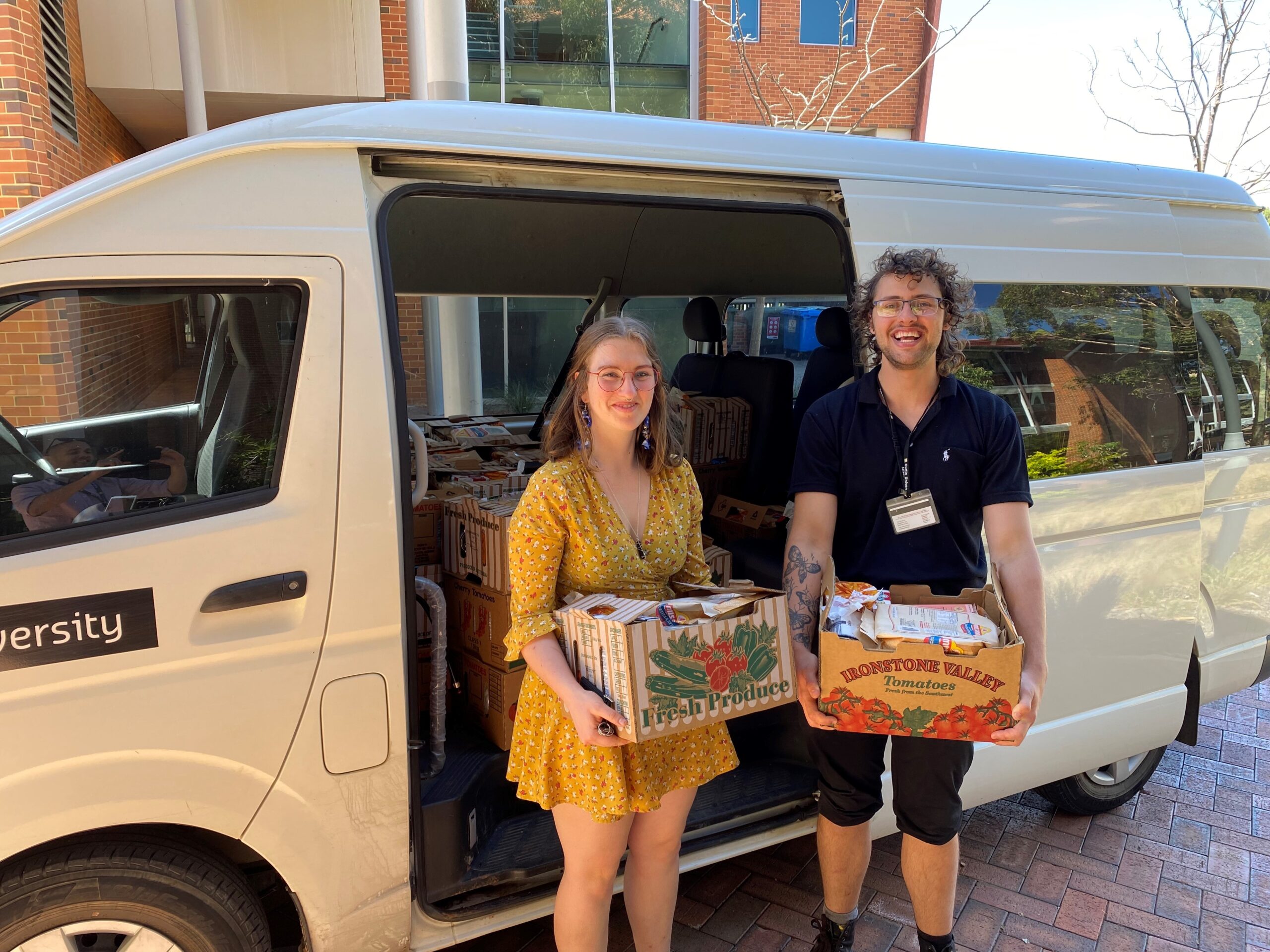 Curtin volunteers deliver food boxes to students experiencing financial hardship.
